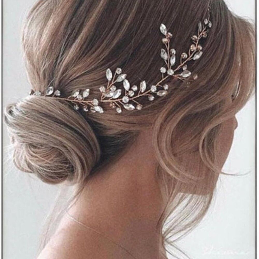 Bride Rhinestone Wedding Hair Piece Silver Crystal Bridal Updo Hair Vine Accesso